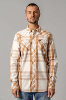 Kimes Ranch - Men's Long Sleeved Shirt Double R (WW Brown)