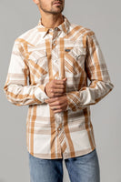 Kimes Ranch - Men's Long Sleeved Shirt Double R (WW Brown)