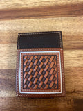 Red Dirt Hat Co Card Case - Basketweave With Bone Inlay