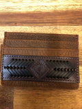 Justin Slim Card Wallet - Textured With Stitching