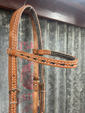 Leather Headstall - Brown Buckstitch