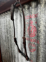 Leather One Ear Bridle - 5/8" Rosewood Spider Stamp
