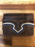 Justin Slim Card Wallet - Yoke With Denim Inlay