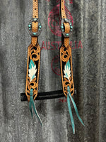 Feather Tooled Leather One Ear Headstall (TCC14071)