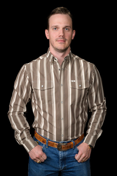 Ferrell - Pearl Snap Long Sleeve Shirt (The Atlas Green)