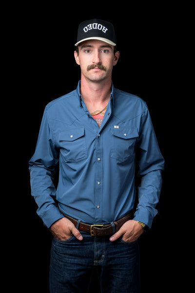 Ferrell - Pearl Snap Long Sleeve Shirt (Core Blue)