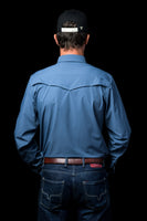 Ferrell - Pearl Snap Long Sleeve Shirt (Core Blue)