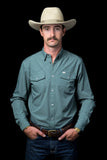 Ferrell - Pearl Snap Long Sleeve Shirt (Core Aqua)