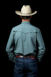 Ferrell - Pearl Snap Long Sleeve Shirt (Core Aqua)