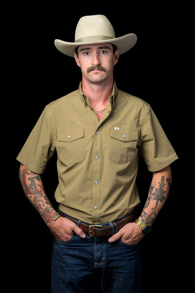 Ferrell - Pearl Snap Short Sleeve Shirt (The Core Khaki)