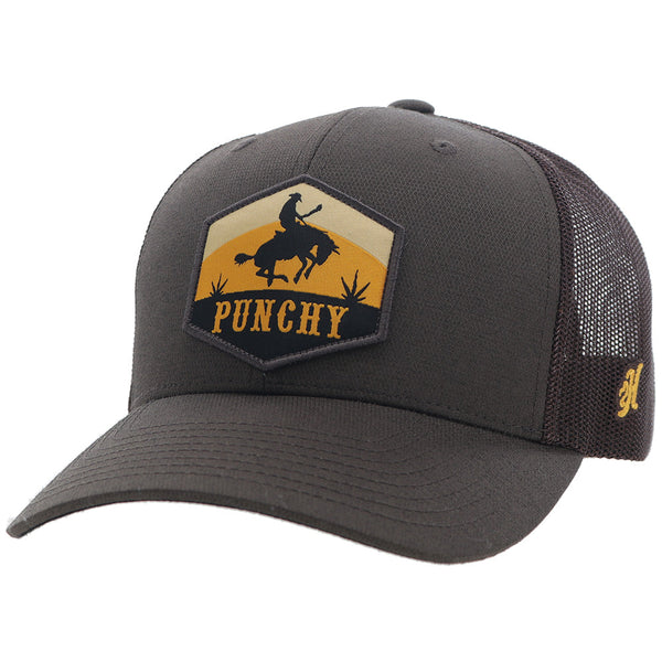 Hooey Punchy Cap - Brown/White & Orange Patch
