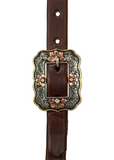 3/4" Leather One Ear Bridle - Scolled Copper Flower Buckle