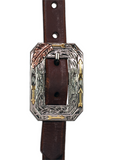 3/4" Leather One Ear Bridle - Copper Feather & Arrows Buckle