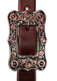 3/4" Leather One Ear Bridle - Copper Daisy Buckle
