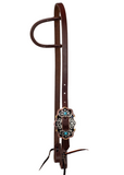 3/4" Leather One Ear Bridle - Trophy Buckle