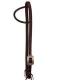 3/4" Leather One Ear Bridle - Engraved Copper Dot Buckle