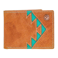 Hooey Tonkawa Leather Wallet - Turquoise Aztec
