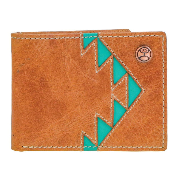 Hooey "Tonkawa" Leather Wallet - Turquoise Aztec
