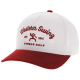 Hooey Cowboy Golf Cap - Western Swing (White/Red)