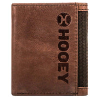Hooey Trifold Leather Wallet -  Brown Basketweave