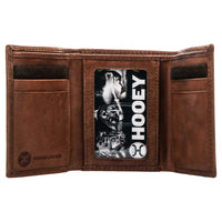 Hooey Trifold Leather Wallet -  Brown Basketweave