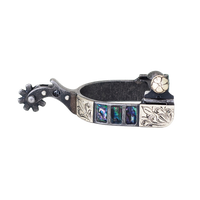 Medium Shank Black Pearl Inlay Spur - Medium Cup