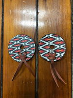 Leather Bit Guard - Red Aztec