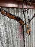 Rhianna Tack Set - Floral Carved With Studs