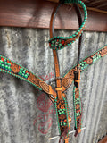 Nyssa Tack Set - Carved & Painted With Whipstitch