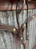 Iris Tack Set -  Rawhide With Turquoise Stone