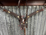 Iris Tack Set -  Rawhide With Turquoise Stone