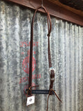 3/4" Leather One Ear Bridle - Scrolled Turquoise Dotted Buckle