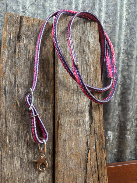 Nylon Contest Reins - Pink & Purple