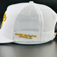 Cowboy Revolution Cap - Cowboy Hat 5 Panel (White)