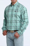 Cinch Men's Western Shirt - Turquoise & Black Check (MTW1106115)