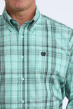 Cinch Men's Western Shirt - Turquoise & Black Check (MTW1106115)