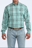 Cinch Men's Western Shirt - Turquoise & Black Check (MTW1106115)