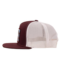 Lazy J Ranch Wear Cap - Maroon & White Bull Trap Patch