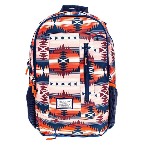 Hooey Rockstar Backpack Navy/Coral Aztec