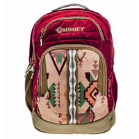 Hooey Ox Backpack Burgundy/Tan Aztec