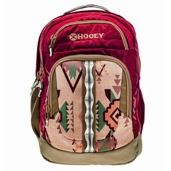 Hooey Ox Backpack Burgundy/Tan Aztec