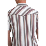 Cinch Men's Stripe Print Snap Button Shirt - White (MTW1402015)