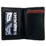 Hooey Neon Moon Roughy Bifold Money Clip Wallet - Black/Brown w/Turquoise Aztec