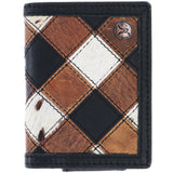 Hooey Smackdown Bifold Money Clip Wallet Black/Brown Patchwork