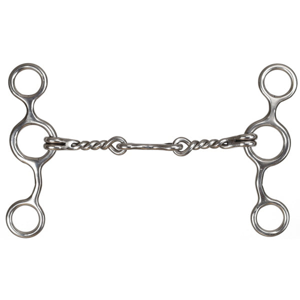 Stainless Steel Junior Cow Horse Bit - Twisted Wire Dogbone