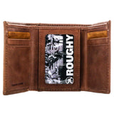 Hooey Roughy Classic - Roughout Brown Leather Trifold Wallet