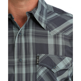 Cinch Men's Western Shirt - Blue Plaid Modern Fit (MTW1303110)