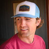 STS Ranchwear - Striped Hexagon Patch (White & Carolina Blue)