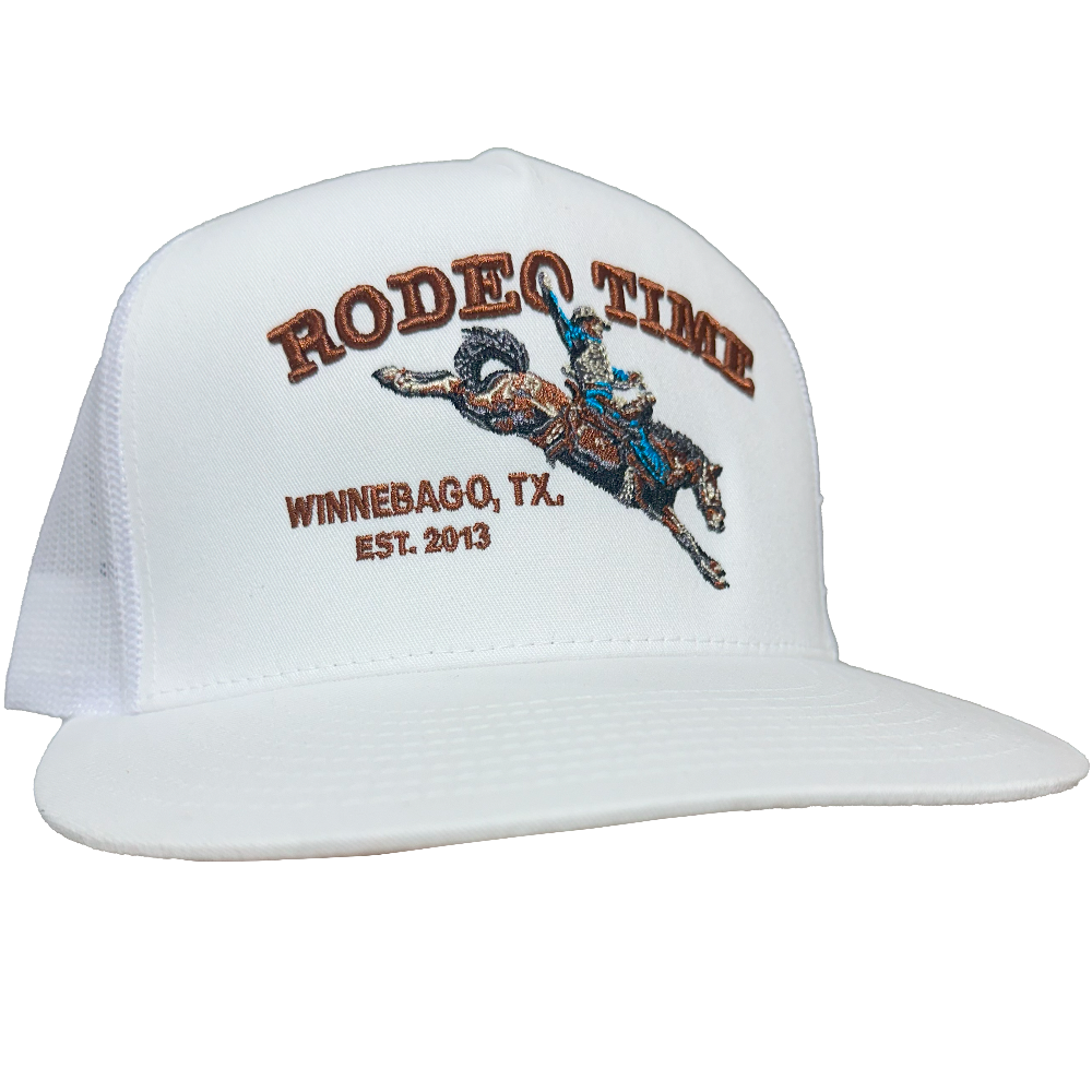 Dale Brisby - White Rodeo Time Bronc Cap – The Cowboy's Closet
