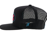 Hooey - Cactus Ropes Black 5-Panel Trucker Pink/Blue